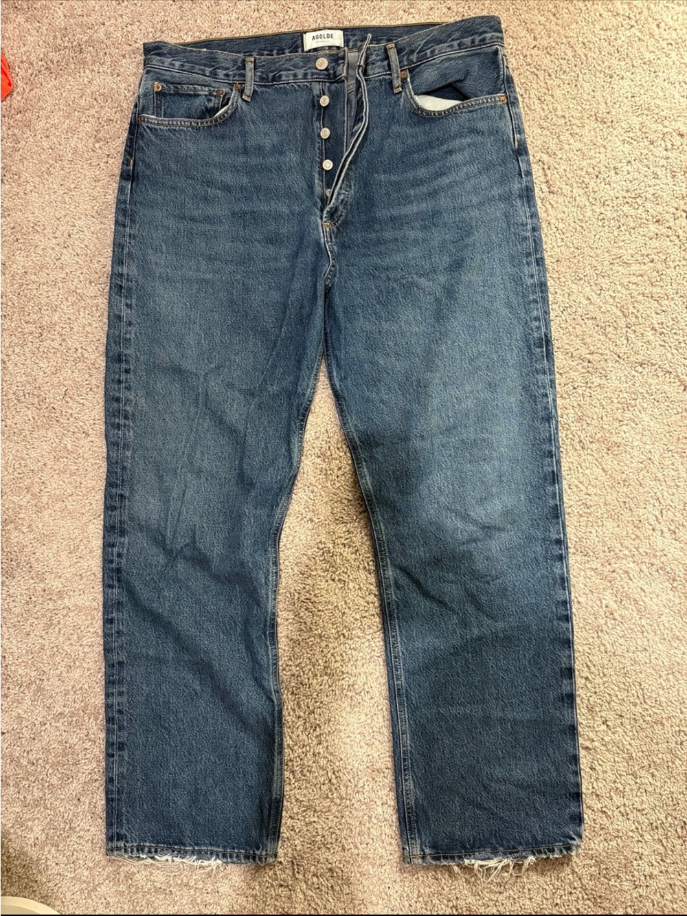 LIKE NEW Agolde Classic Dark Blue Straight-Leg Jeans